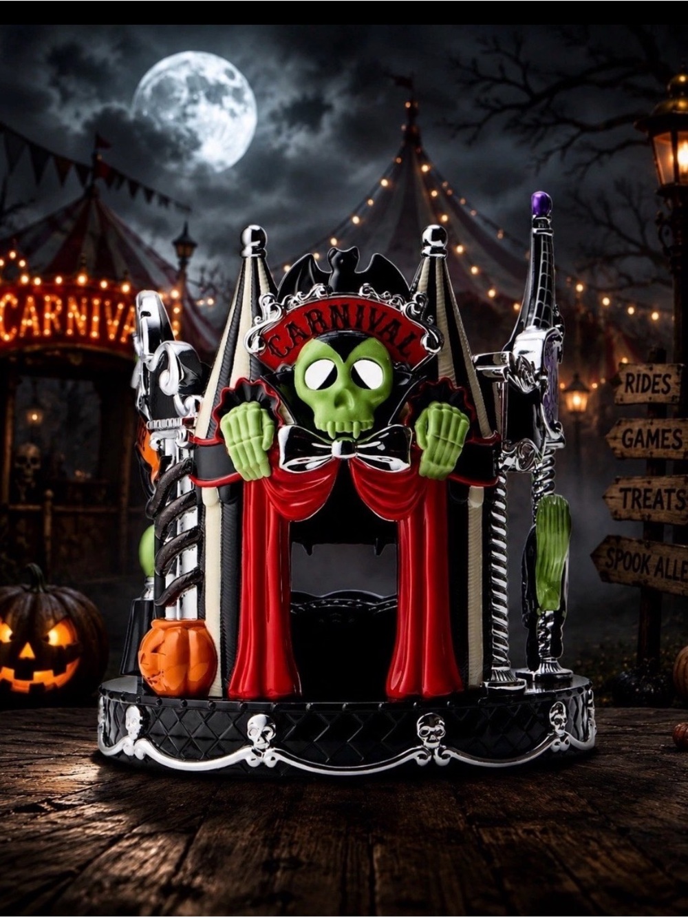 Bath & Body Works Halloween Glow in The Dark Circus Luminary 3 Wick Candle Rare